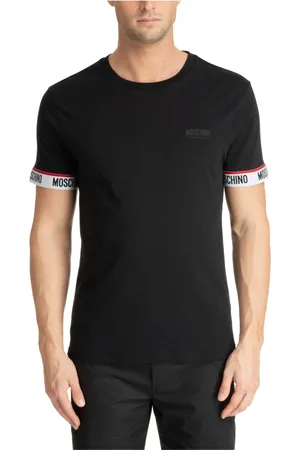 Moschino Koszulki, Mężczyzna, Czarny, L, Gładka Koszulka z Logo