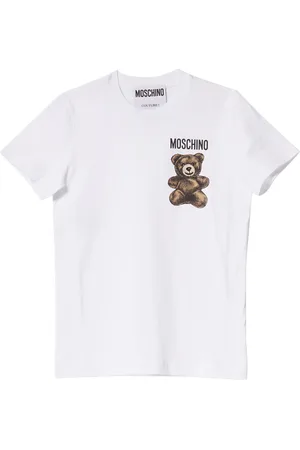 Moschino Koszulki, Kobieta, Biały, XL, Bawełna, Adrian Bear T-shirt Biały Bawełna Krótki Rękaw