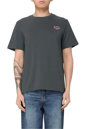 A.P.C. Koszulki, Mężczyzna, Zielony, XS, Bawełna, Organiczna Bawełna T-Shirt Rue Madame