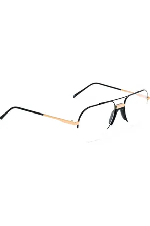 ANDY WOLF Akcesoria, Mężczyzna, Czarny, ONE SIZE, Ręcznie Robione Metalowe Okulary Słoneczne Złoto/Czarny