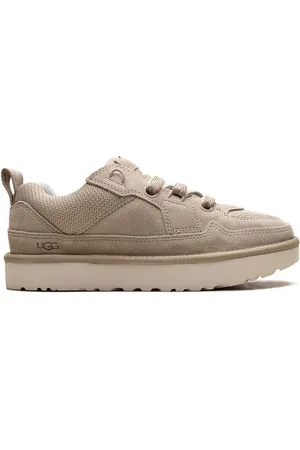 UGG Buty, Kobieta, Beżowy, 38 EU, Poliester, Beżowe Lowmel Sneakers z paskiem