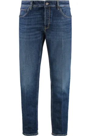 PT Torino Jeansy, Mężczyzna, Niebieski, W31, Reggae Tapered Fit Jeansy z Metalowymi Guzikami