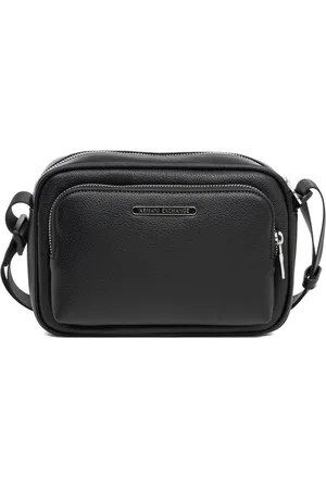 Armani Exchange Torebki, Mężczyzna, Czarny, ONE SIZE, Stylowa Torba na Ramię z Regulowanym Paskiem