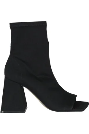 vic matiè Buty, Kobieta, Czarny, 40 EU, Asymetryczne Botki z Tkaniny o Kwadratowym Nose