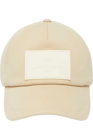 Max Mara Akcesoria, Kobieta, Beżowy, ONE SIZE, Bawełna, Stylowa bawełniana czapka z logo