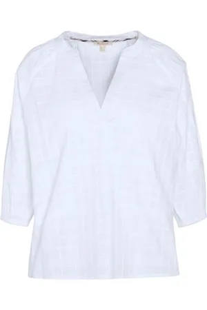 Barbour Bluzki, Kobieta, Biały, M, Kraciasty Damski Top Biały
