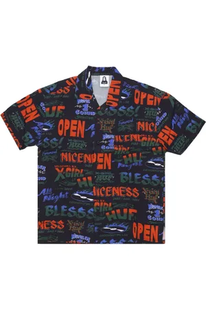 Huf Bluzki, Kobieta, Wielobarwność, L, Rayon, Koszula Dub Rhythm z krótkim rękawem