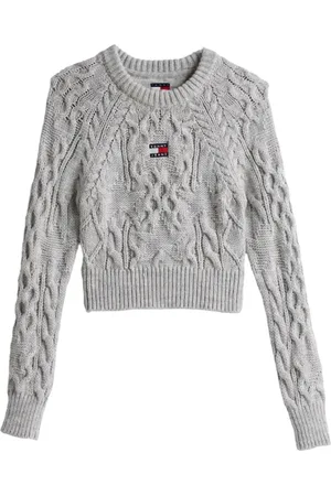 Tommy Hilfiger Swetry, Kobieta, Szary, XS, Nylon, Sweter z gwiazdami