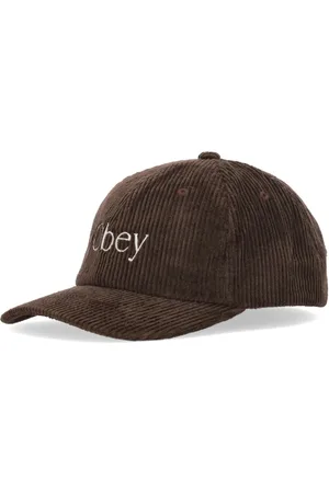 Obey Akcesoria, Mężczyzna, brązowy, ONE SIZE, Rayon, Brązowy Aksamitny Kapelusz z Daszkiem