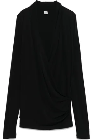 Totême Koszulki, Kobieta, Czarny, S, Stylowy Jersey Top