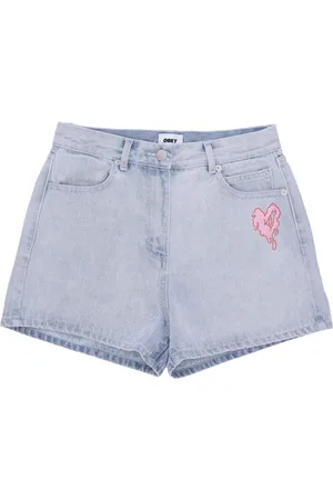 Obey Szorty, Kobieta, Niebieski, W26, Wybielone Indigo Krótkie Jeansyy
