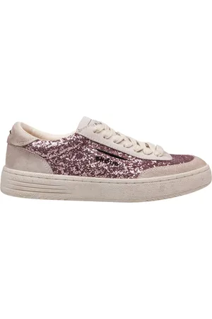Ghoud Buty, Kobieta, Wielobarwność, 41 EU, Zamsz, Różowe Zamszowe Glitter Sneakersy Wiązane
