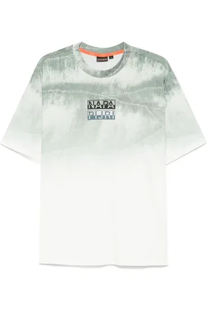 Napapijri Koszulki, Mężczyzna, Zielony, M, Zielony T-shirt z nadrukiem logo