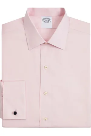 Brooks Brothers Koszule, Mężczyzna, Różowy, XL, Bawełna, Jasnoróżowa Koszula Męska z Bawełny Supima, Regular Fit, Nieprasowana, z Kołnierzykiem Ainsley