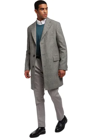 Brooks Brothers Płaszcze, Mężczyzna, Wielobarwność, S, Wełna, Płaszcz z dziewiczej wełny