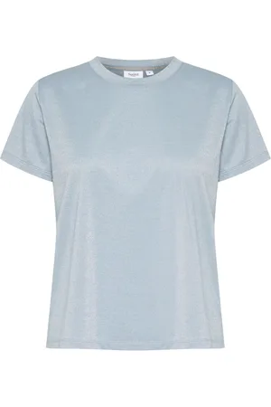 Saint Tropez Koszulki, Kobieta, Niebieski, M, Airy Regular T-Shirt Top