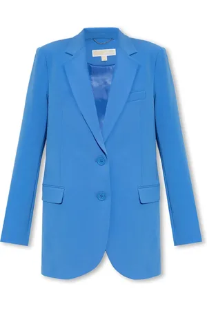 Michael Kors Kurtki, Kobieta, Niebieski, S, Poliester, Marynarski Blazer z Krepy