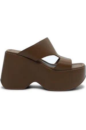 vic matiè Buty, Kobieta, brązowy, 40 EU, Skóra, Yoko ciabatta skóra z bocznymi otworami