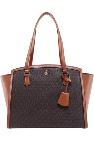 Michael Kors Torebki, Kobieta, brązowy, ONE SIZE, Bawełna, Duża torba na ramię Chantal z logo