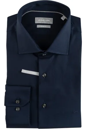 Michael Kors Koszule, Mężczyzna, Niebieski, 3XL, Bawełna, Koszula Formalna