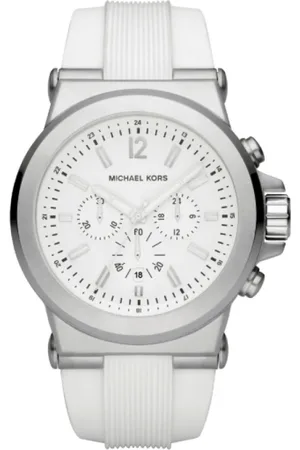 Michael Kors Akcesoria, Mężczyzna, Biały, ONE SIZE, Biały Zegark kwarcowy z silikonowym paskiem