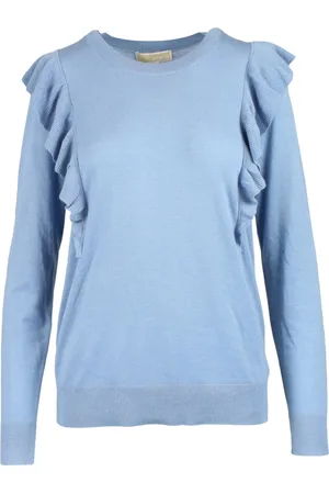 Michael Kors Swetry, Kobieta, Niebieski, L, Bezrękawowa, krótka bluza