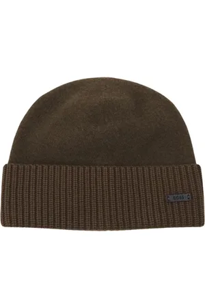 HUGO BOSS Akcesoria, Mężczyzna, Zielony, ONE SIZE, Wełna, Wełniana Czapka Beanie
