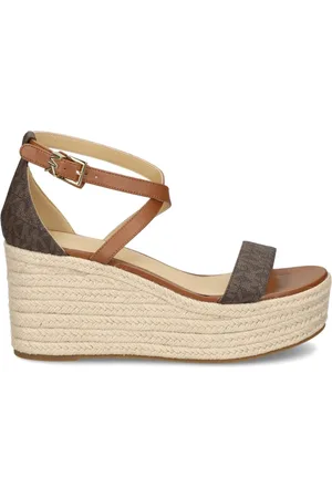 Michael Kors Buty, Kobieta, brązowy, 40 EU, Poliester, Sandały klinowe Serena z logo