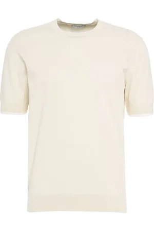 Paolo Pecora Koszulki, Mężczyzna, Beżowy, M, Crew Neck T-Shirt Ss 25