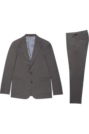 Brooks Brothers Garnitury, Mężczyzna, Szary, 4XL, Wełna, Garnitur z mieszanki wełny