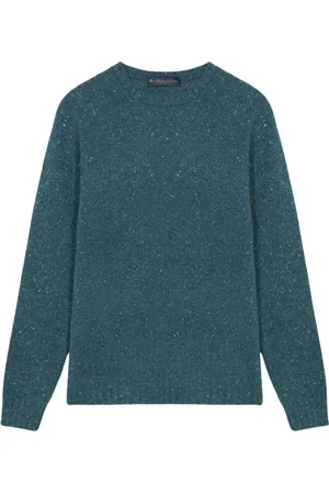 Brooks Brothers Swetry, Kobieta, Zielony, S, Nylon, Sweter z wełny, nylonu i alpaki w kolorze petrol