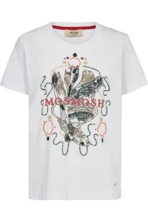 Mos Mosh Koszulki, Kobieta, Biały, M, Bawełna, Koi Karp Pajet T-shirt