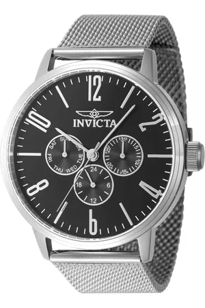 Invicta Akcesoria, Mężczyzna, Szary, ONE SIZE, Analogowy Chronograf Zegarek ze Stali Nierdzewnej