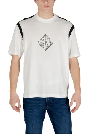 Armani Exchange Koszulki, Mężczyzna, Biały, S, Biała Koszulka z Krótkim Rękawem z Nadrukiem