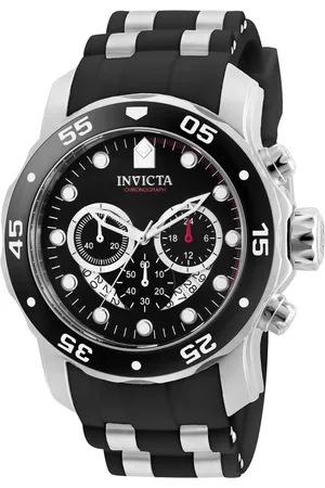 Invicta Akcesoria, Mężczyzna, Czarny, ONE SIZE, Chronograf Zegarek z Paskiem z Silikonu