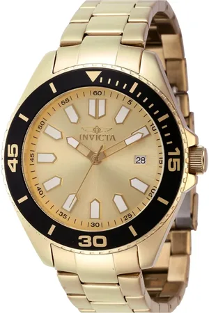 Invicta Akcesoria, Mężczyzna, Żółty, ONE SIZE, Złoty Pro Diver Zegarek Analogowy