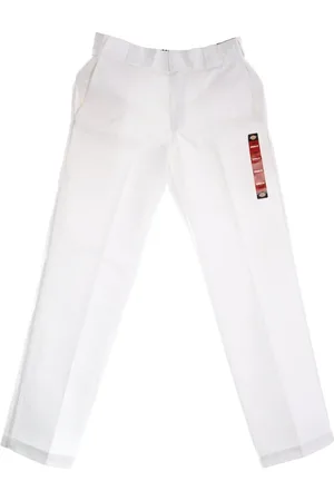 Dickies Spodnie, Mężczyzna, Biały, W34 L32, Białe spodnie robocze z tkaniny strukturalnej