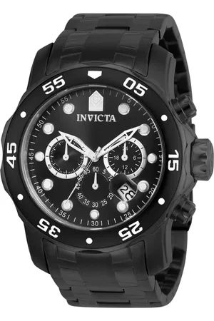Invicta Akcesoria, Mężczyzna, Czarny, ONE SIZE, Chronograf Stalowa Analogowa Zegarek