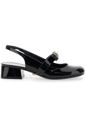 VERSACE Buty, Kobieta, Czarny, 38 EU, Czarne baleriny z obcasem