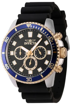 Invicta Akcesoria, Mężczyzna, Czarny, ONE SIZE, Chronograf Męski Zegarek Analogowy Pasek Silikonowy