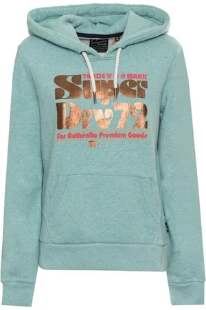 Superdry Bluzy, Kobieta, Zielony, M, Kolorowy Bluza z Logo
