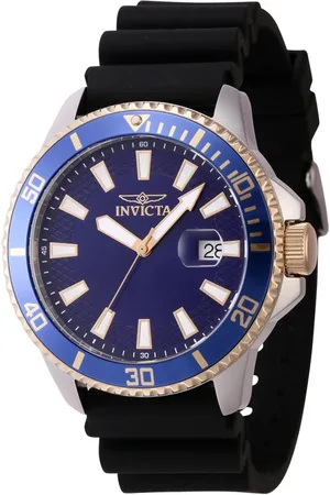 Invicta Akcesoria, Mężczyzna, Czarny, ONE SIZE, Niebieski Zegarek Nurkowy z Silikonem