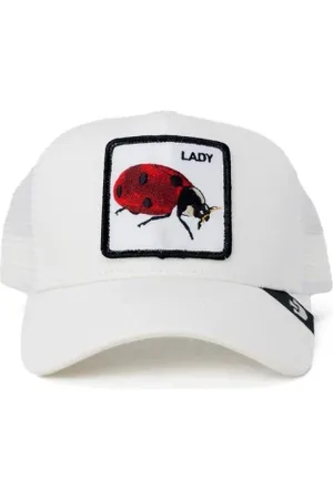 Goorin Bros. Akcesoria, Mężczyzna, Biały, ONE SIZE, Biała Ladybug Trucker Cap Stylowy Wzór