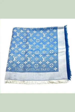 LOUIS VUITTON Pre-owned, Kobieta, Niebieski, ONE SIZE, Wełna, Pre-owned Silk scarves