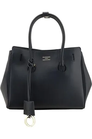 Balenciaga Torebki, Kobieta, Czarny, ONE SIZE, Len, Skórzana torba na ramię z regulowanym paskiem