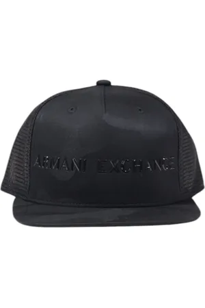 Armani Exchange Akcesoria, Mężczyzna, Czarny, ONE SIZE, Nowoczesna Czarna Czapka Lyocell