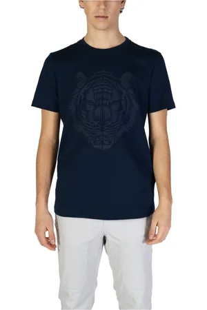 Antony Morato Koszulki, Mężczyzna, Niebieski, S, Niebieski Tiger Graficzny T-shirt