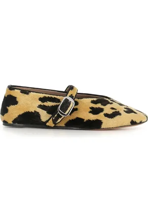 Le Monde Beryl Buty, Kobieta, Wielobarwność, 39 EU, Brązowe Baletki z Wzorem Leoparda z Weluru