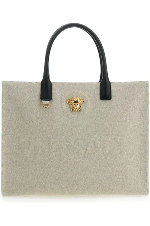 VERSACE Torebki, Kobieta, Biały, ONE SIZE, Biała torba Tote z plakietką Meduzy