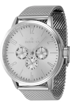 Invicta Akcesoria, Mężczyzna, Szary, ONE SIZE, Chronograf Stalowa Siatka Zegarek